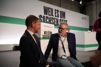 Michael Kretschmer und Christian Fischer beim CDU-Parteitag